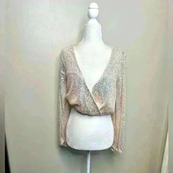 Worn once Opal sequins low cut blouse - Picture 4 of 8